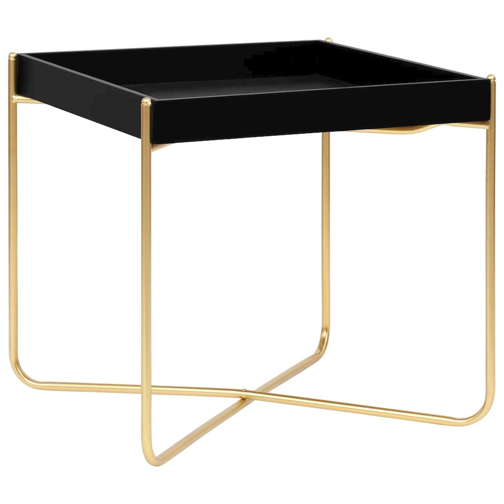 vidaXL Side Table Black and Gold 15"x15"x15.2" MDF 2799