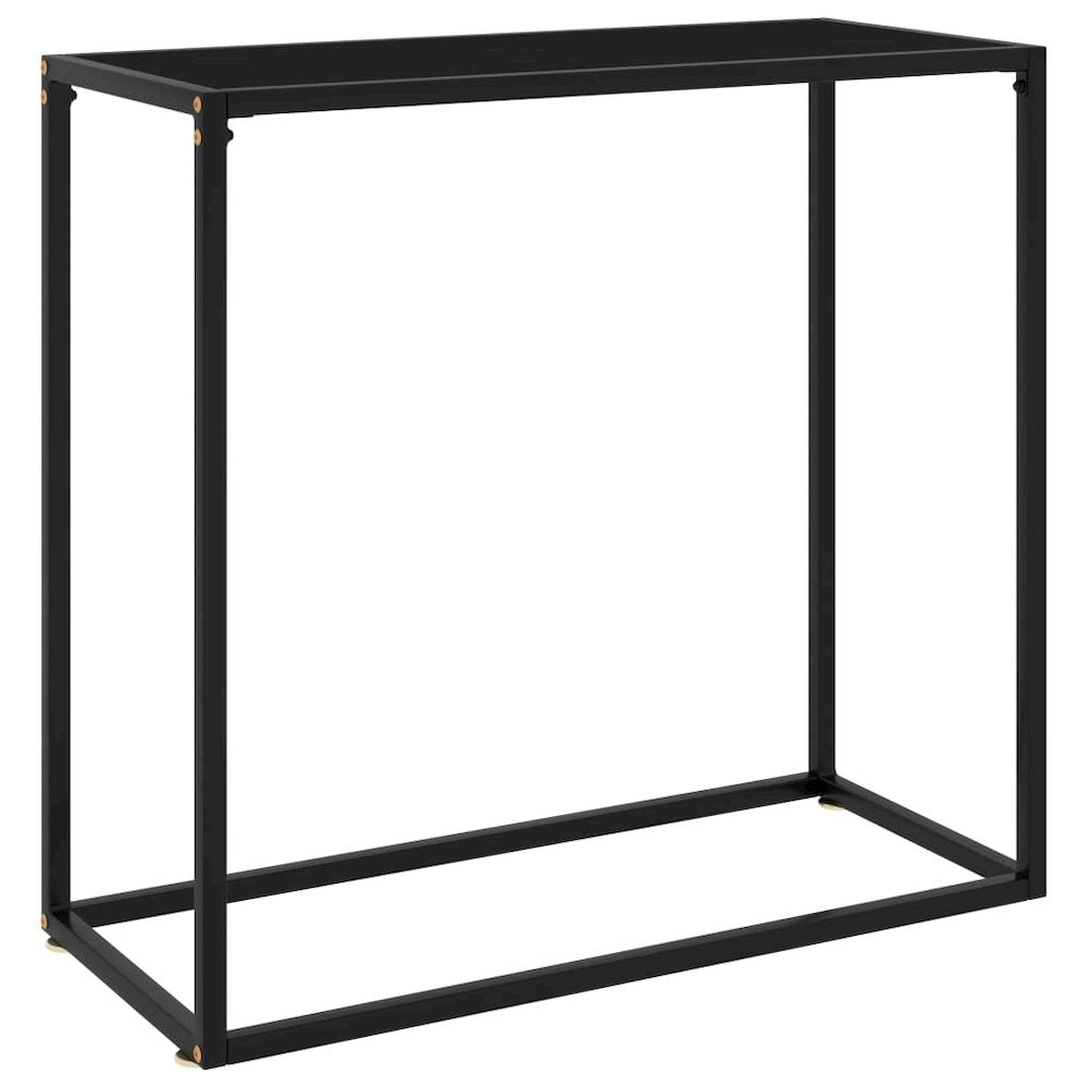 vidaXL Console Table Black 31.5"x13.8"x29.5" Tempered Glass 2808
