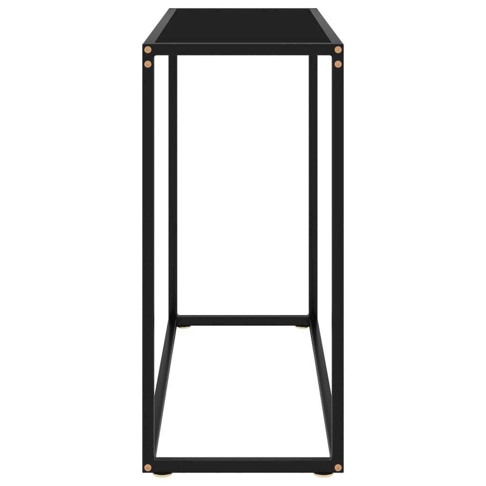 vidaXL Console Table Black 31.5"x13.8"x29.5" Tempered Glass 2808