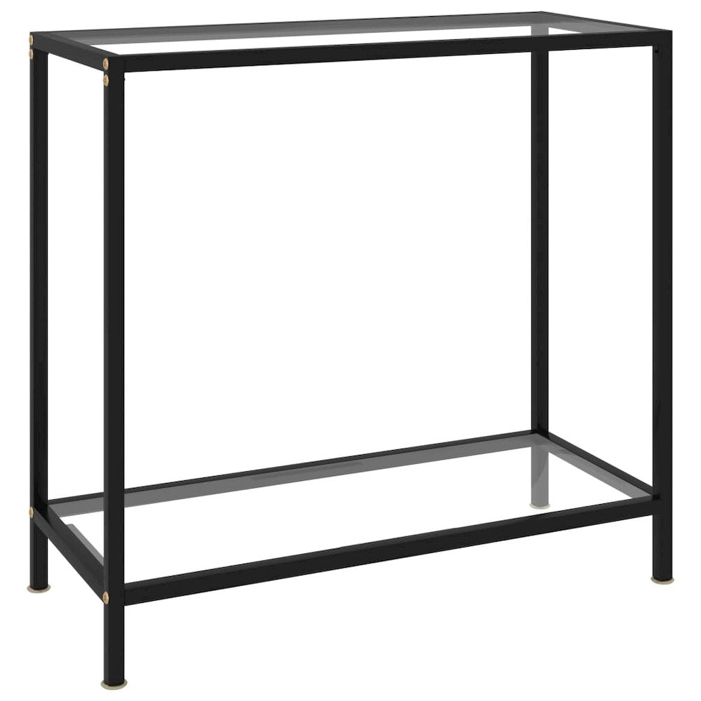 vidaXL Console Table Transparent 31.5"x13.8"x29.5" Tempered Glass 2831
