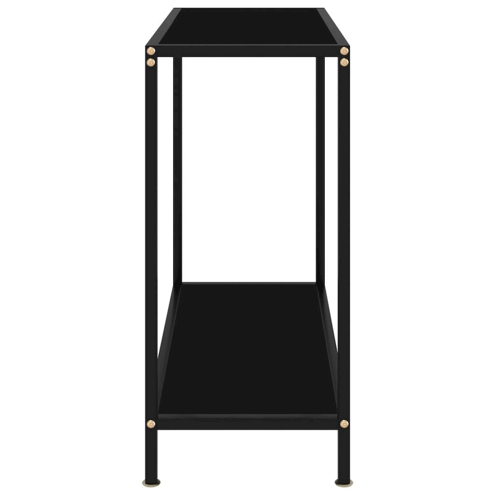 vidaXL Console Table Black 31.5"x13.8"x29.5" Tempered Glass 2832