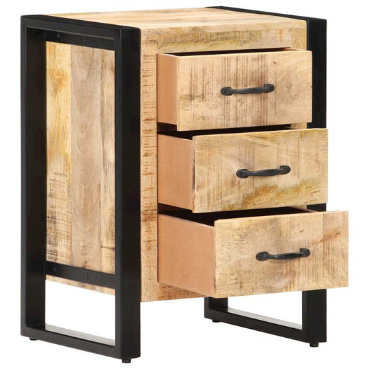 Bedside Cabinet Natural Solid mango wood Compact Bedside Cabinet
