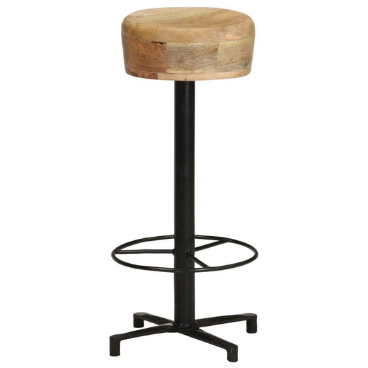 Bar Stool Set of 2 Natural Wood