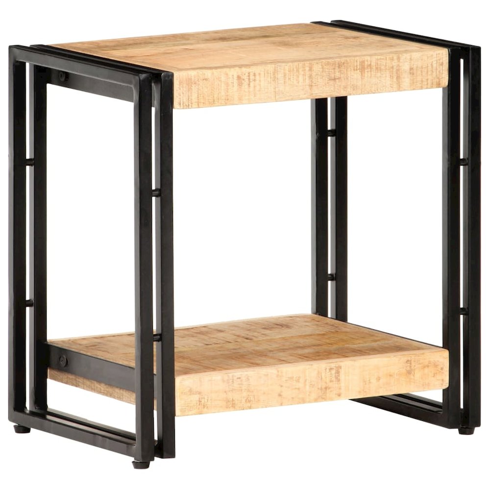 vidaXL Side Table 15.7"x11.8"x15.7" Rough Mango Wood 0682