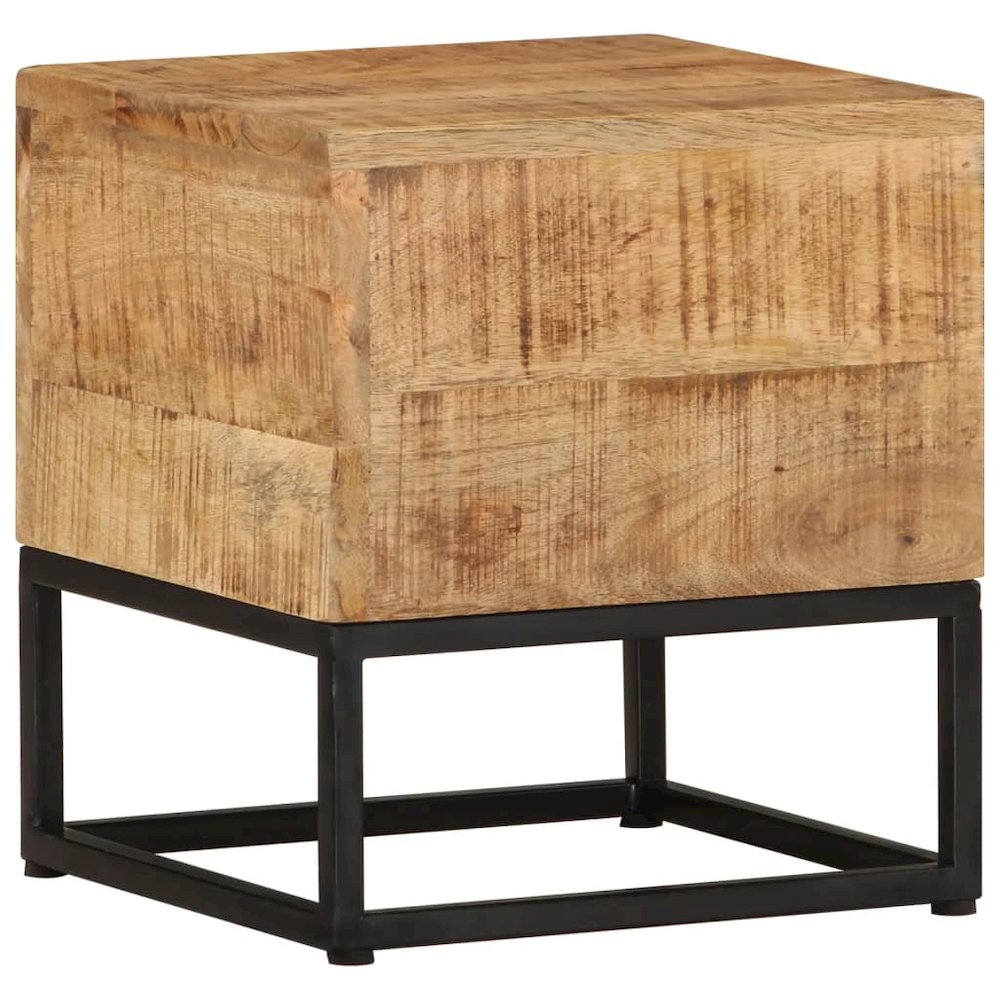 Side Table 11.8"x11.8"x13" Rough Mango Wood