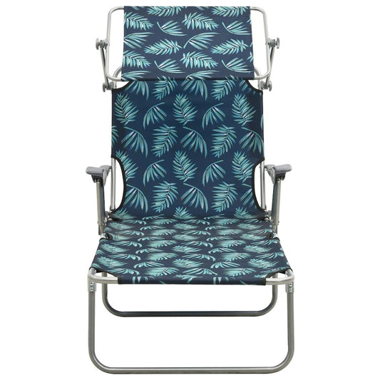 Outdoor Sunbed Leaf print Steel frame One size Foldable