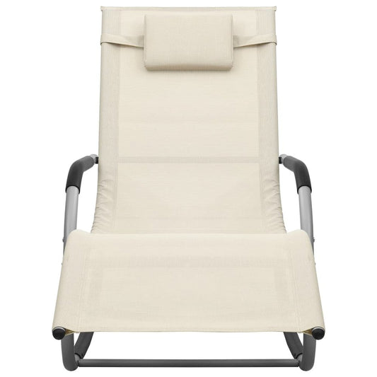 Sun Lounger Textilene Cream and Gray