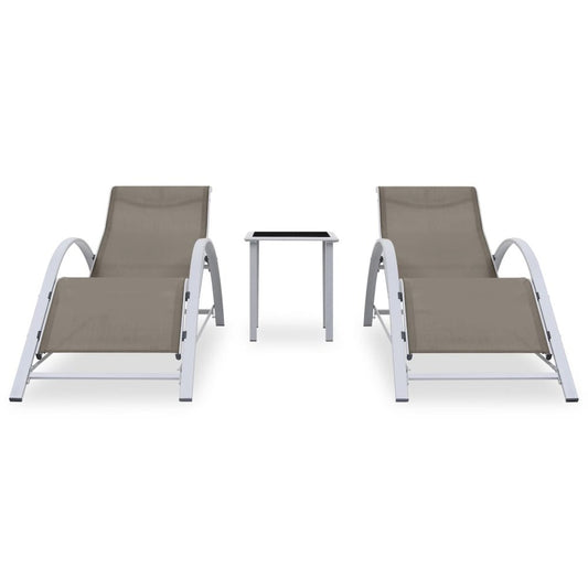 Sun Lounger Taupe Textilene, Aluminum, Steel Standard