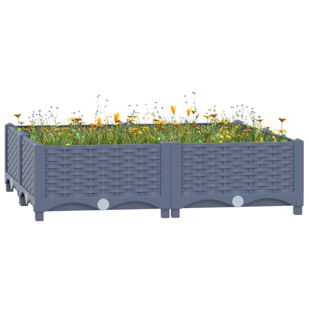 vidaXL Raised Bed 31.5"x31.5"x9.1" Polypropylene, 310410