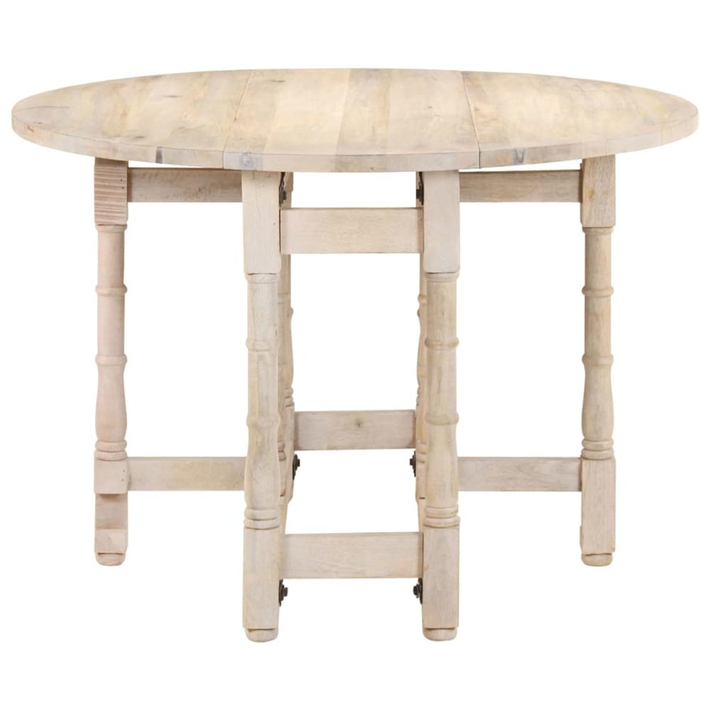 Dining Table Round 43.3"x29.9" Solid Mango Wood