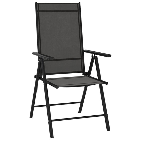 Garden Chair Set of 6 Black Aluminum Standard Foldable