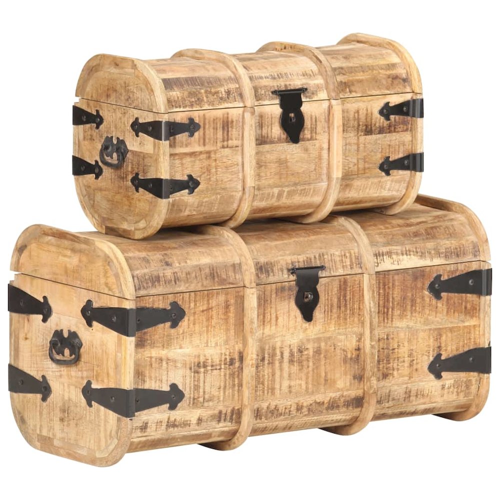 vidaXL Storage Chests 2 Pieces Solid Mango Wood 0374