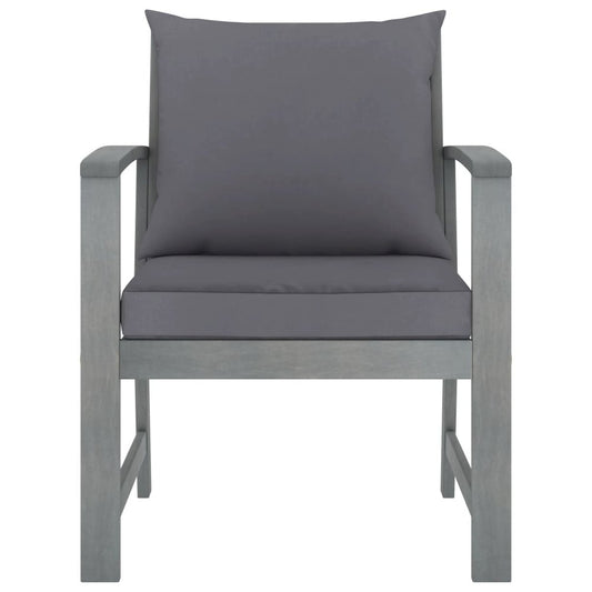 Garden Chair Set of 2 Dark grey