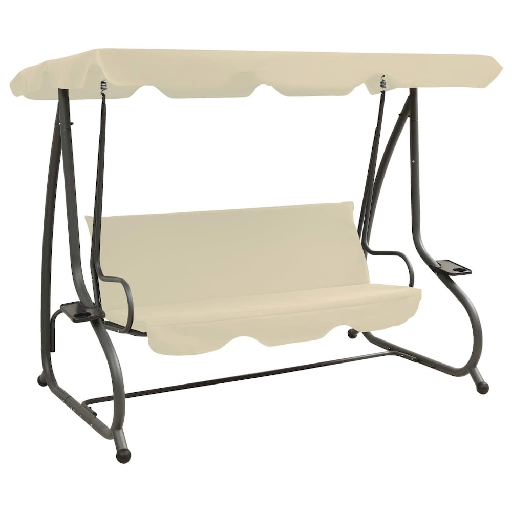 Swing Bench Sand white PVC-coated fabric, powder-coated steel Large