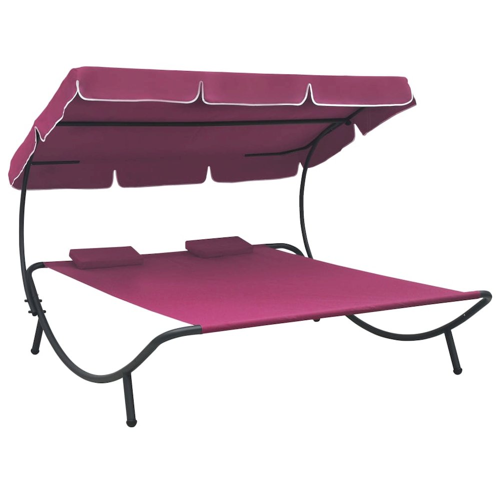 Lounge Bed Pink Oxford fabric, Powder-coated steel Double Durable