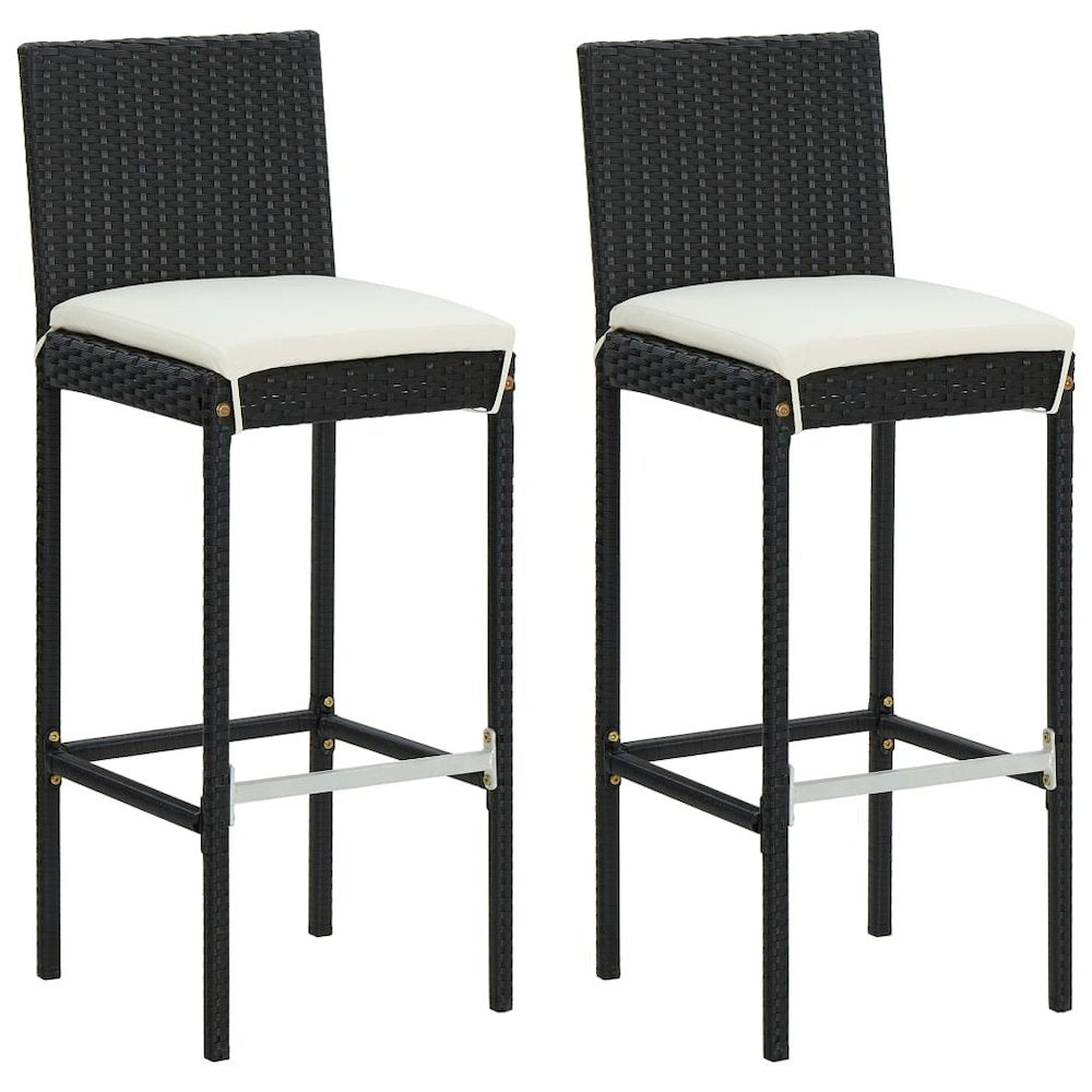 Bar Stool Set of 2 Black