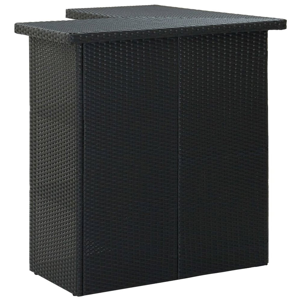 vidaXL Corner Bar Table Black 39.4"x19.7"x41.3" Poly Rattan, 313481