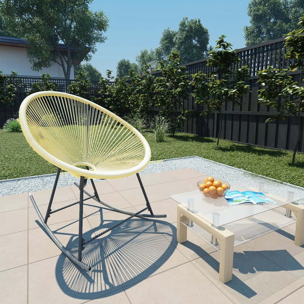 Acapulco Chair Beige Poly Rattan, Powder-Coated Steel Standard