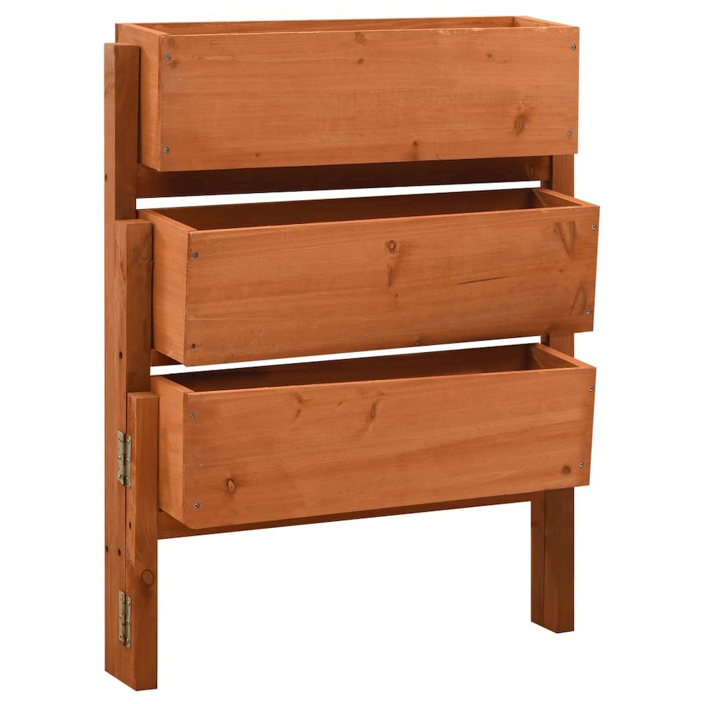vidaXL Garden Folding Planter Orange 23.6"x5.5"x29.5" Solid Firwood, 314840