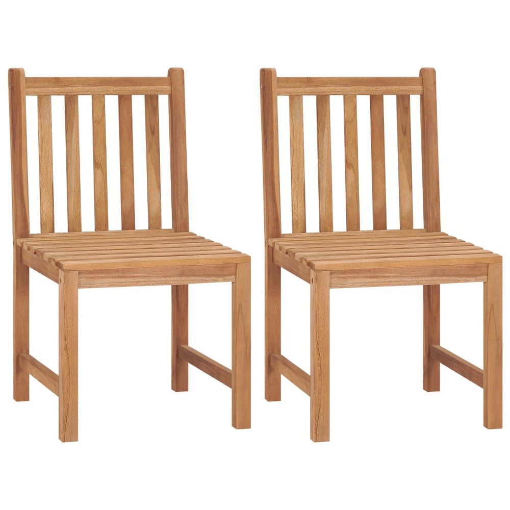 Garden Chair Set of 2 Natural Teak Teak hardwood Standard