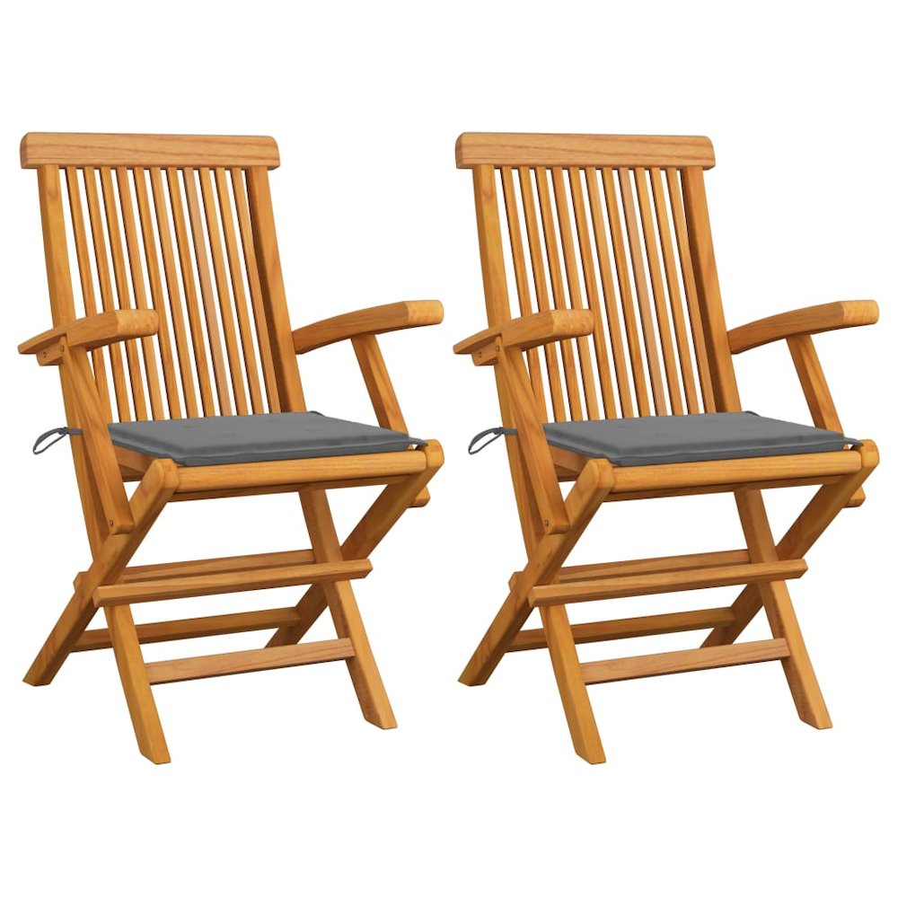 Garden Chair Set of 2 Teak Wood Fine sanded teak hardwood