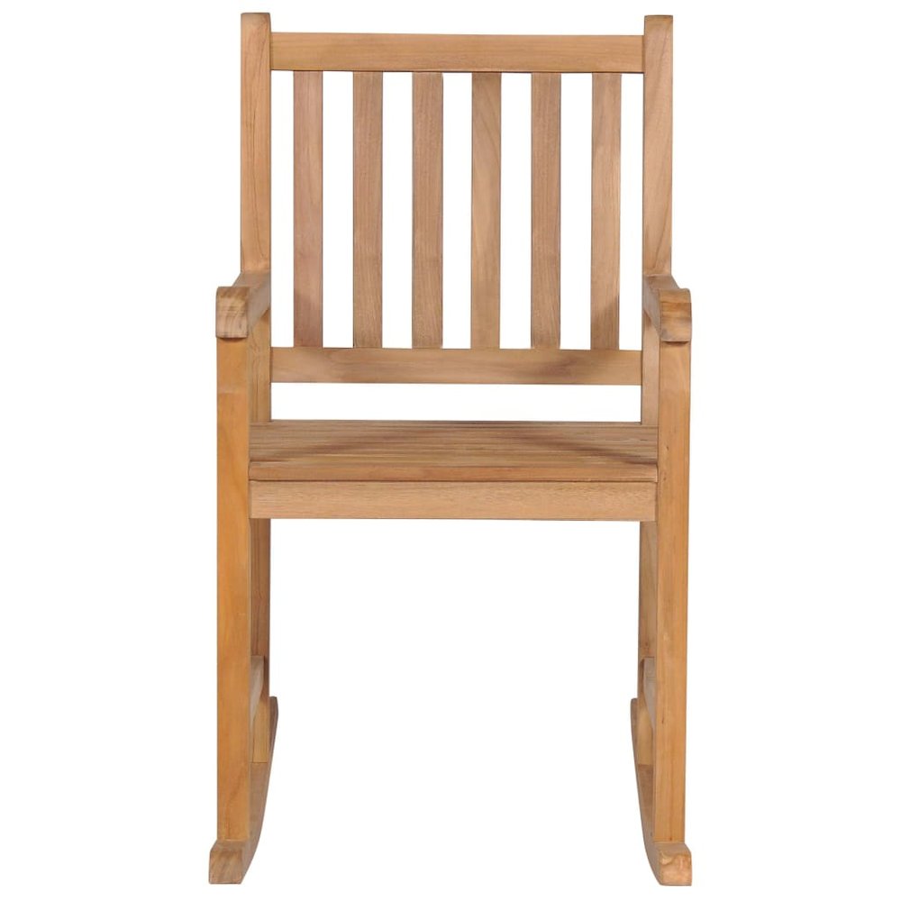 vidaXL Rocking Chair with Cream Cushion Solid Teak Wood 2759