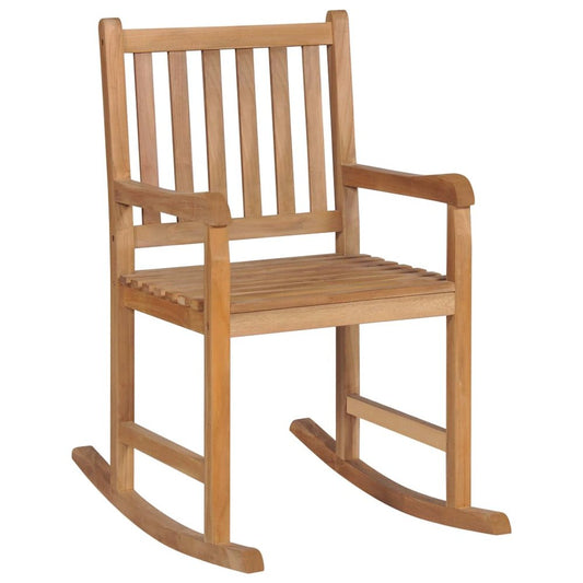 Rocking Chair Taupe Teak wood Medium Durable Rocking Chair