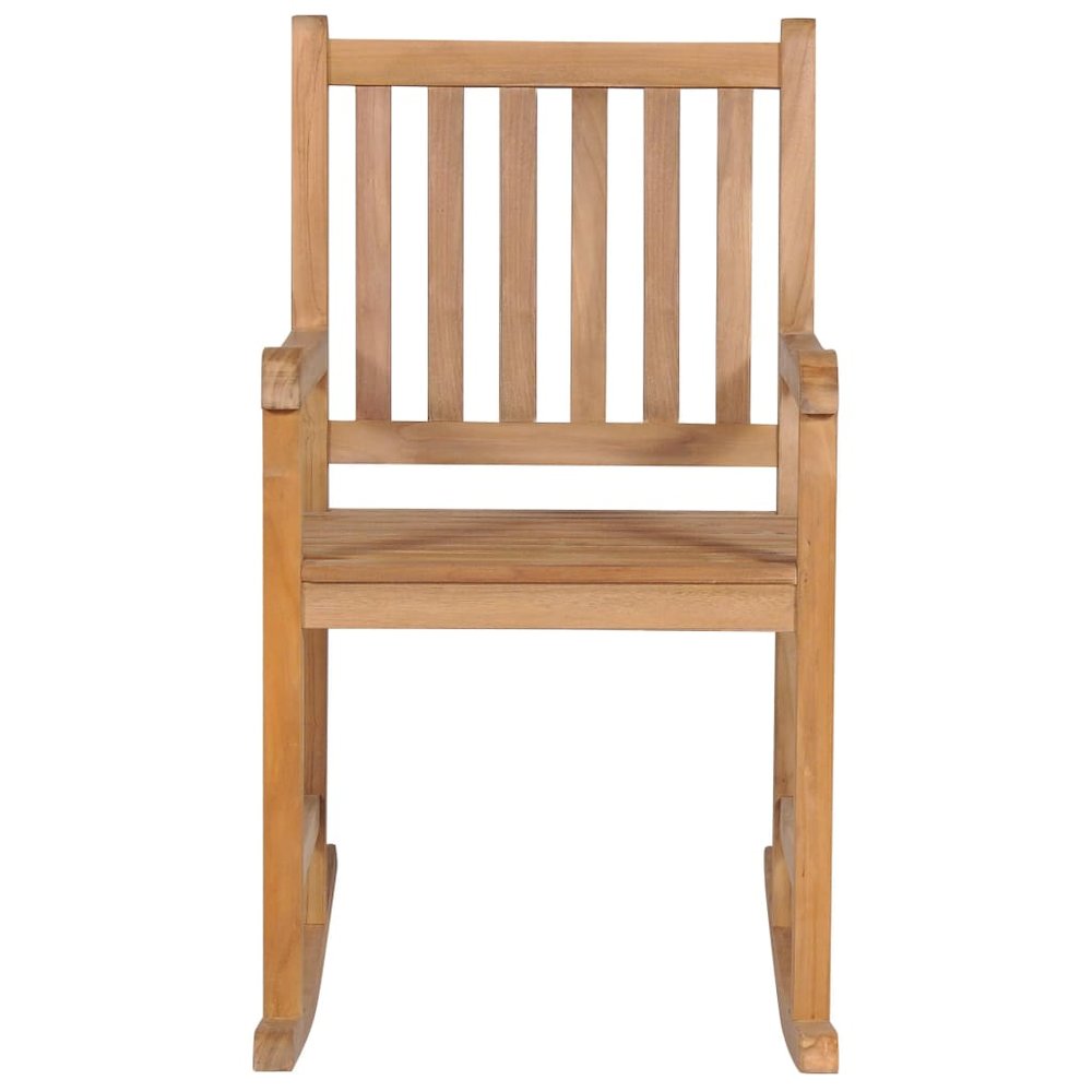 vidaXL Rocking Chair with Taupe Cushion Solid Teak Wood, 3062765