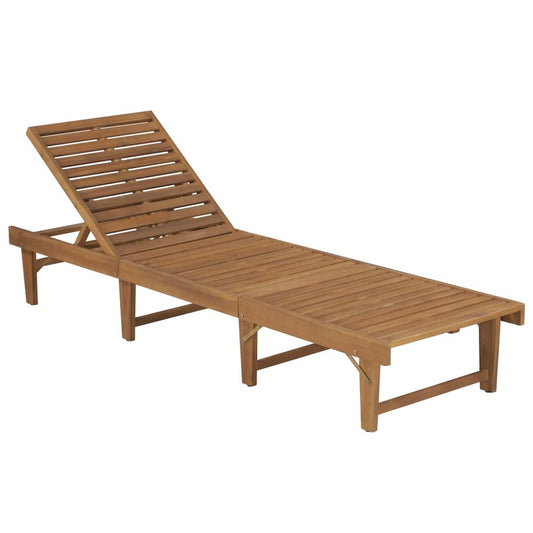 Sun Lounger Anthracite Solid Acacia wood, Fabric (100% polyester)
