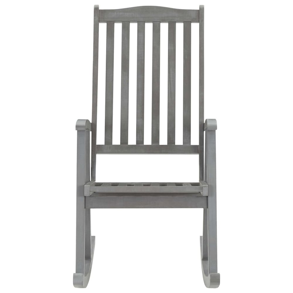 vidaXL Rocking Chair with Cushions Gray Solid Acacia Wood, 3064216