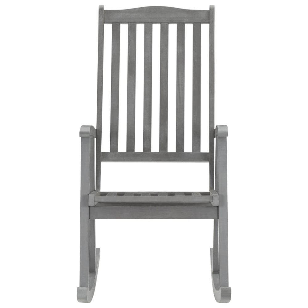 vidaXL Rocking Chair with Cushions Gray Solid Acacia Wood 4217