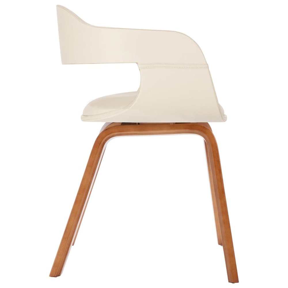 Dining Chair White Bentwood and Faux Leather