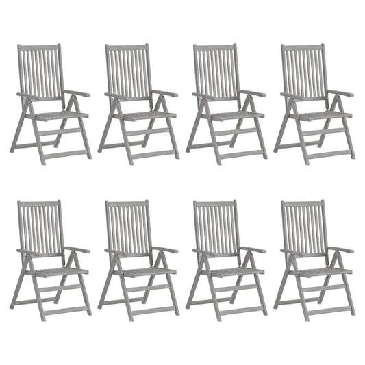 Garden Chair Set of 8 Grey