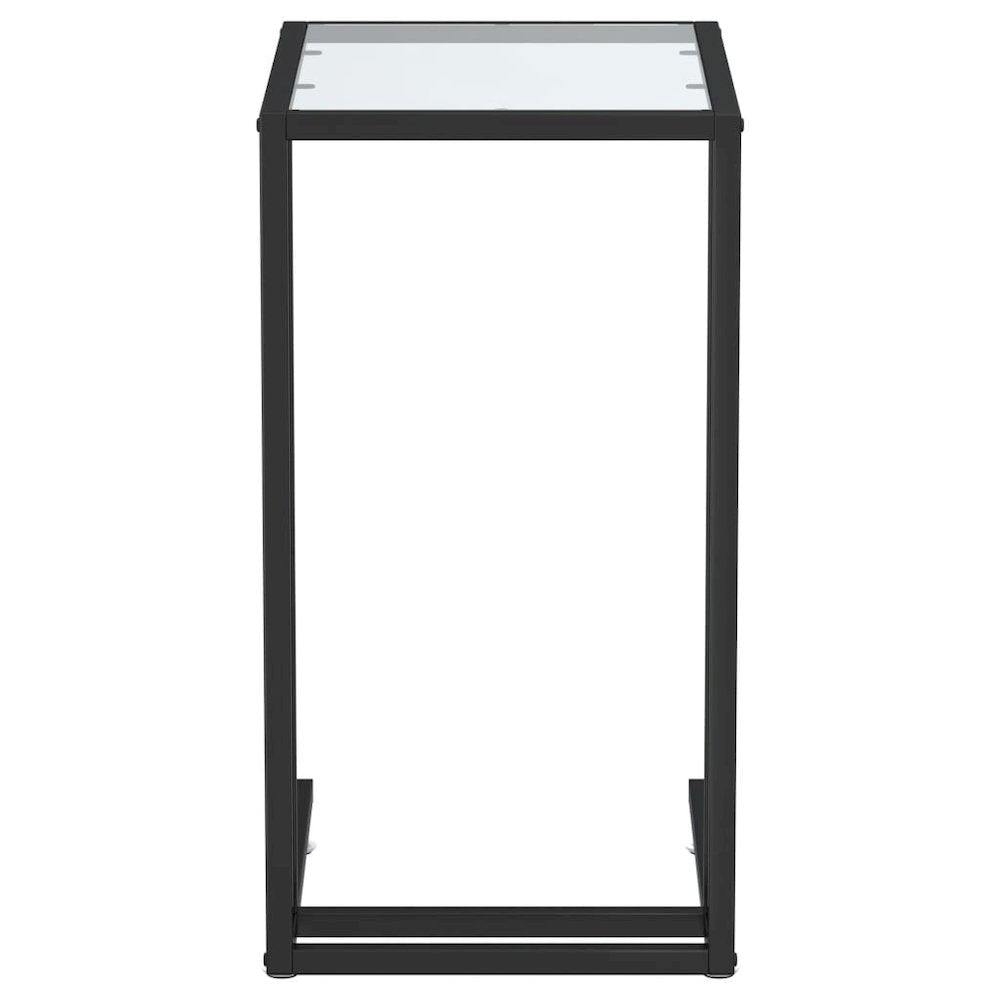 Computer Side Table Transparent 19.7"x13.8"x25.6" Tempered Glass
