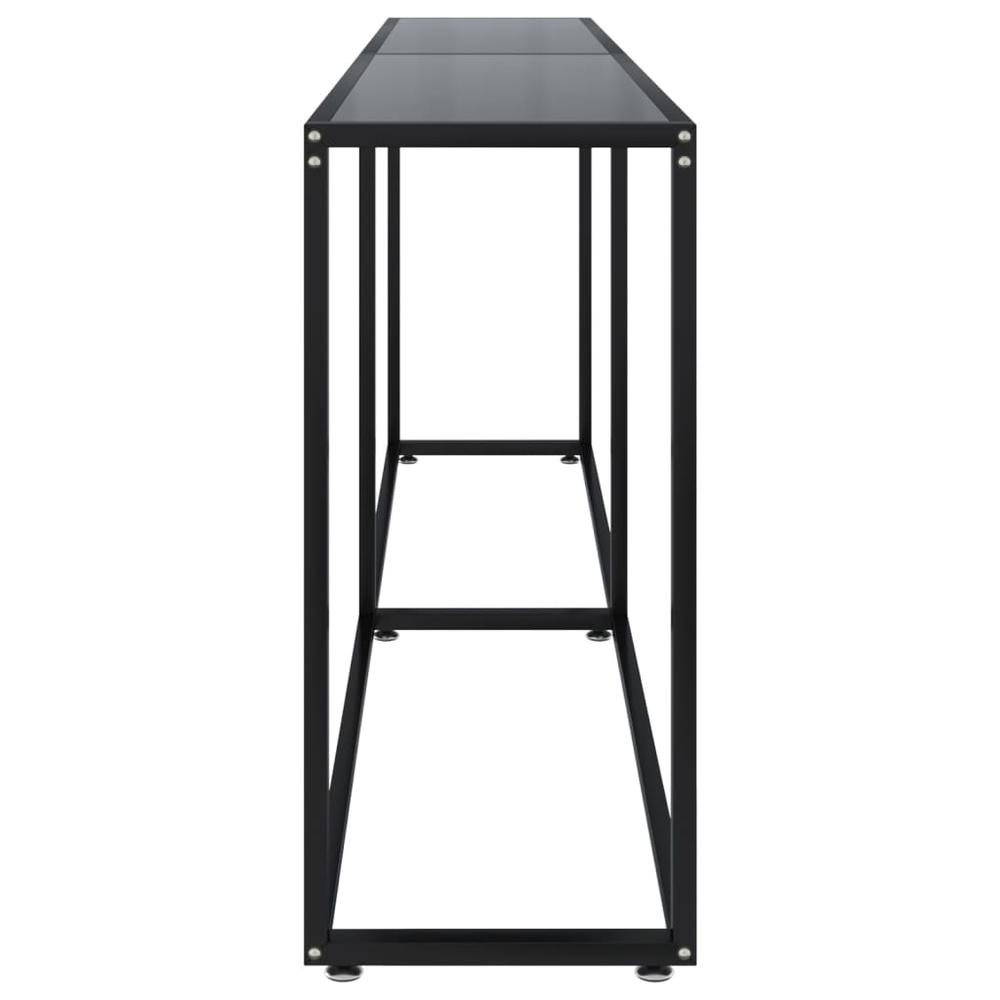 Console Table Black 86.6"x13.8"x29.7" Tempered Glass