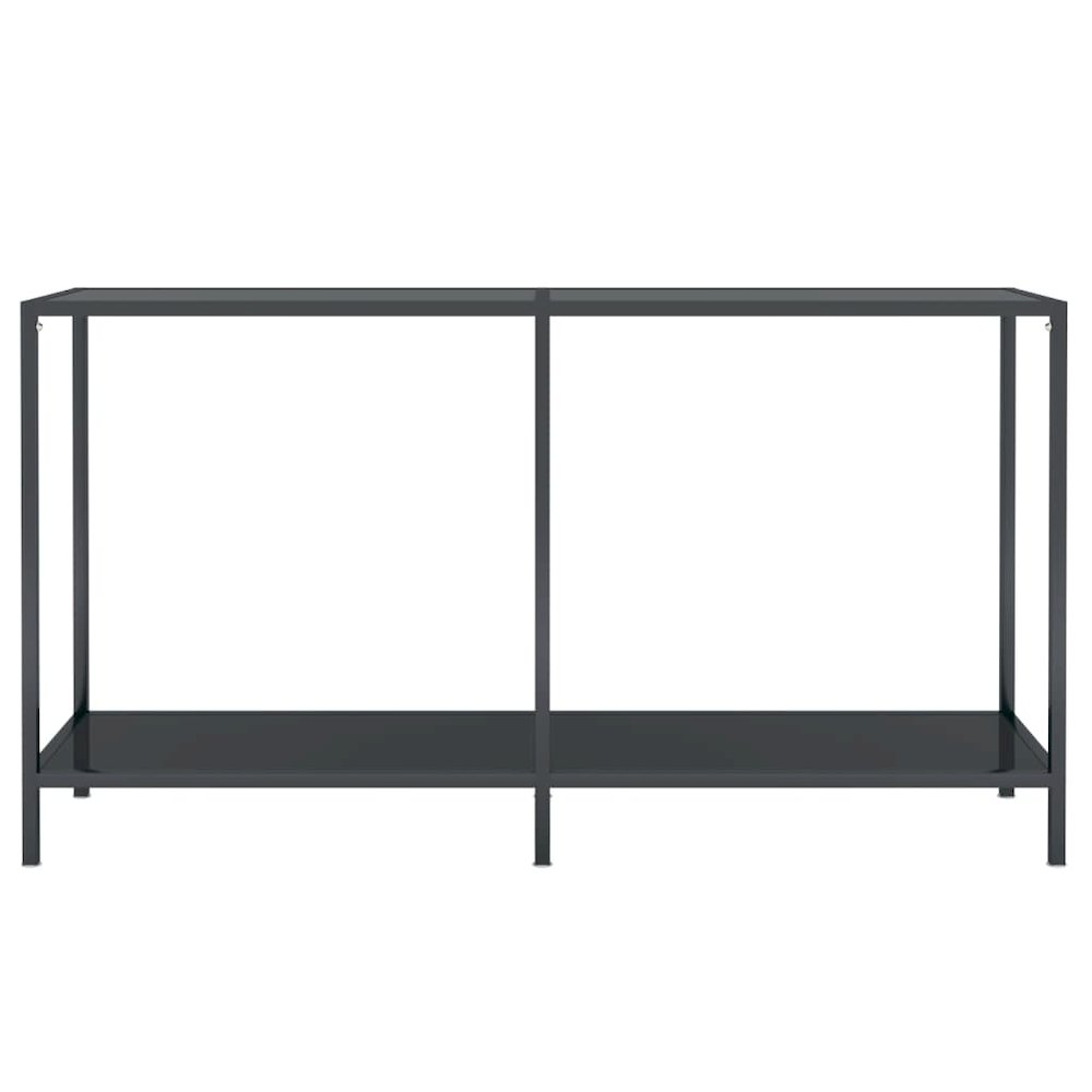 Console Table Black 55.1"x13.8"x29.7" Tempered Glass