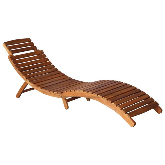 Sun Lounger Natural wood Solid acacia wood, 100% polyester Standard