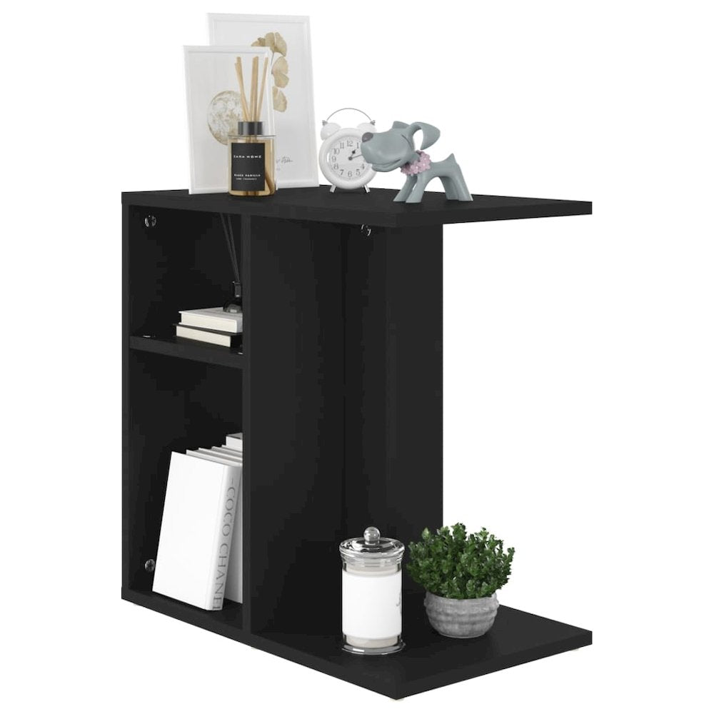 Side Table Black 19.7"x11.8"x19.7" Engineered Wood