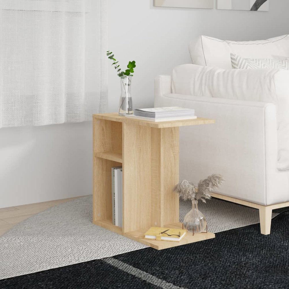 Side Table Sonoma Oak 19.7"x11.8"x19.7" Engineered Wood