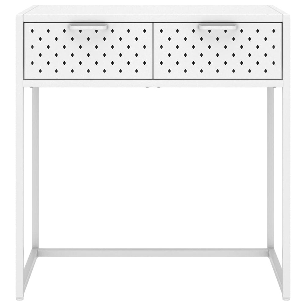 vidaXL Console Table White 28.3"x13.8"x29.5" Steel