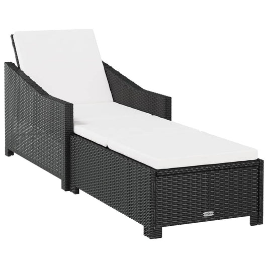 Sun Lounger Black, Cream White