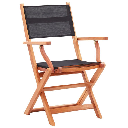 Garden Chair Set of 8 Black and Natural