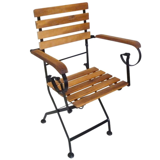 Folding Chair Set of 4 Brown and Black