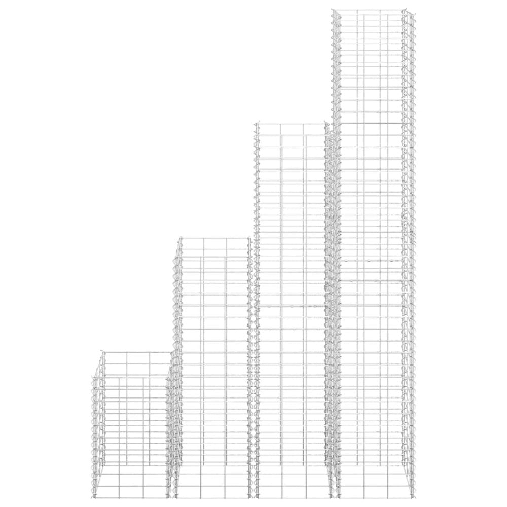 vidaXL Gabion Raised Beds 4 pcs 11.8"x11.8"x19.7"/39.4"/59.1"/78.7" Iron