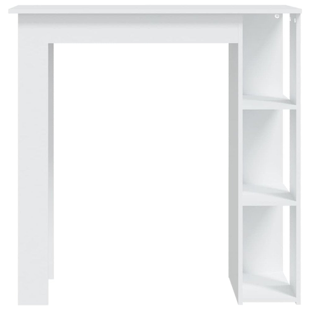 vidaXL Bar Table with Shelf White 40.2"x19.7"x40.7" Engineered Wood