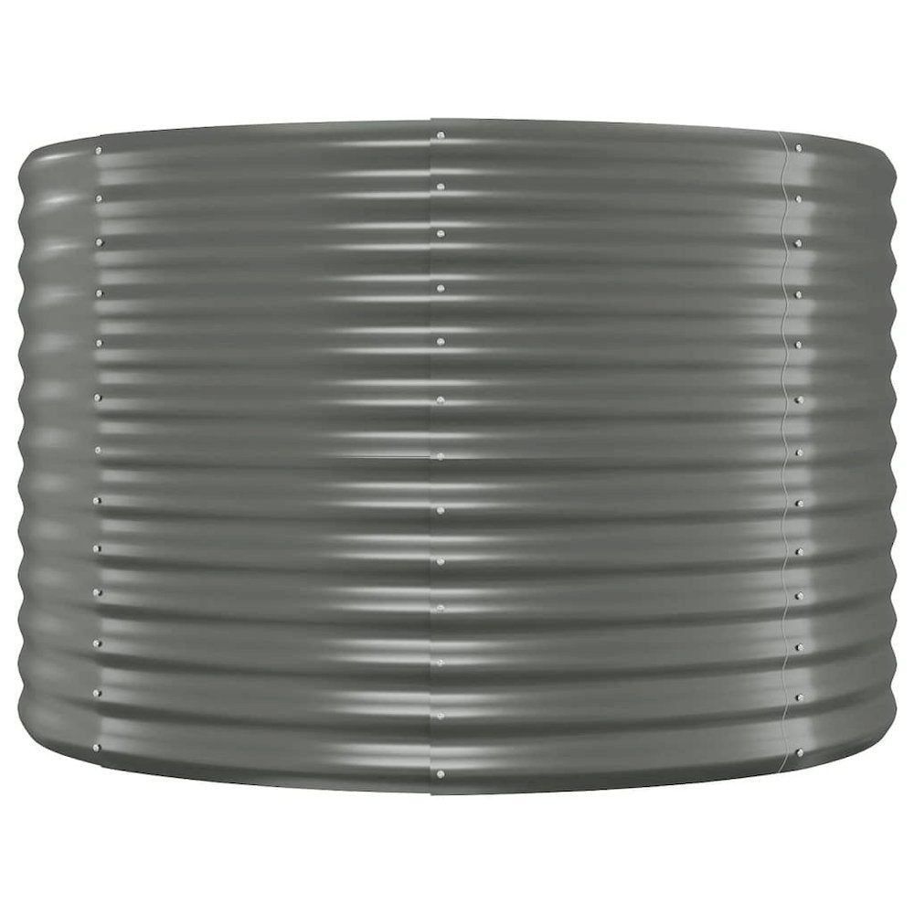 Garden Raised Bed Powder-coated Steel 39.4"x39.4"x26.8" Gray
