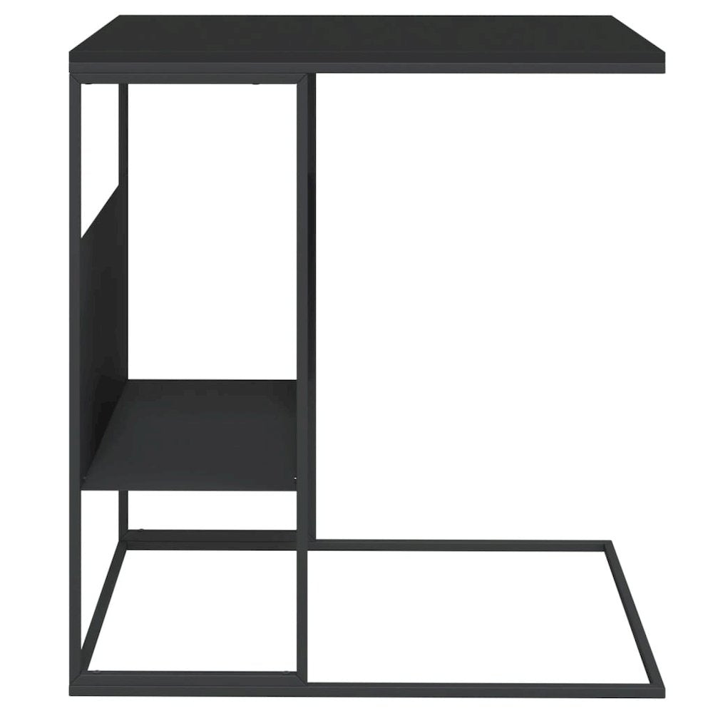 Side Table Black 21.7"x14.2"x23.4" Engineered Wood