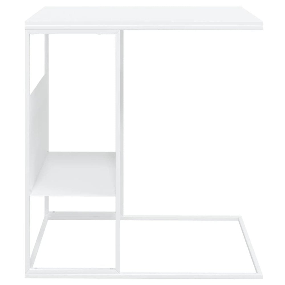 Side Table White 21.7"x14.2"x23.4" Engineered Wood