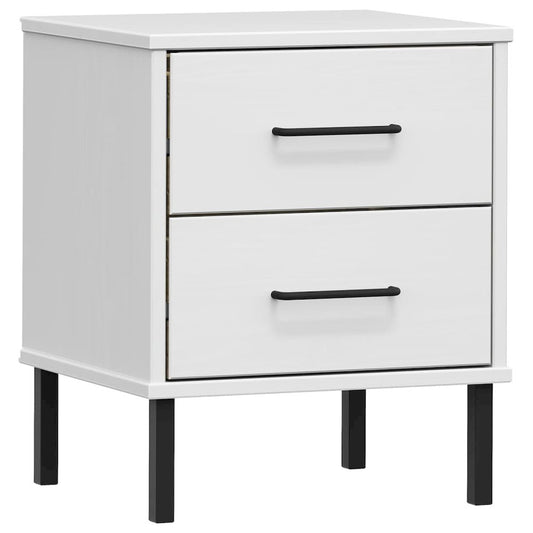Bedside Cabinet White Solid pine wood Compact Bedside Cabinet