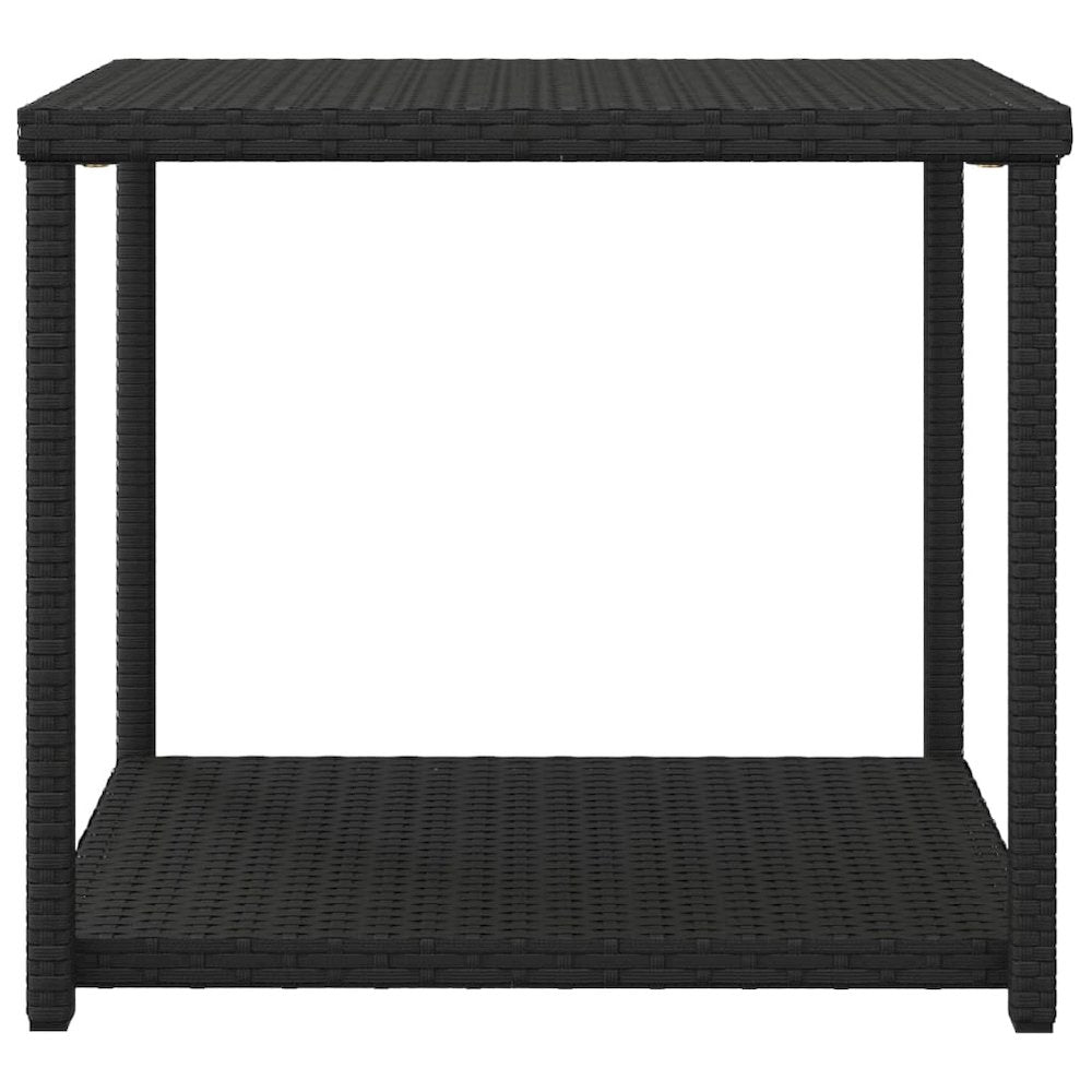 Side Table Black 21.7"x17.7"x19.3" Poly Rattan